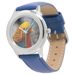 Atemberaubendes Profil eines roten Golden Pheasant Armbanduhr