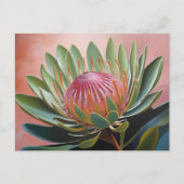 Atemberaubendes Protea Gemälde Lebhafte Blüte Postkarte (Vorderseite)
