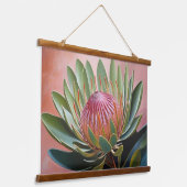 Atemberaubendes Protea Gemälde Lebhafte Blüte Wandteppich Mit Holzrahmen (Gewinkelt)