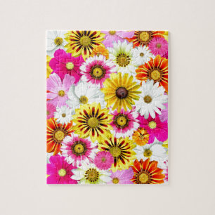 Atemberaubendes rosa gelbes Blumenmuster Zubehör Puzzle