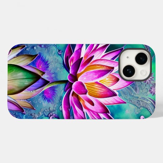 Atemberaubendes rosa Lotus Blume Portrait Case-Mate iPhone Hülle (Rückseite (Horizontal))