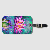 Atemberaubendes rosa Lotus Blume Portrait Gepäckanhänger (Vorderseite (Horizontal))