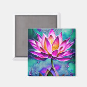 Atemberaubendes rosa Lotus Blume Portrait Magnet (Vorderseite/Rückseite)