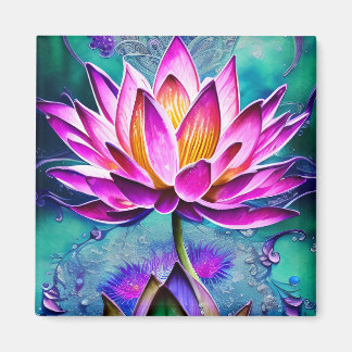 Atemberaubendes rosa Lotus Blume Portrait Magnet