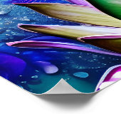 Atemberaubendes rosa Lotus Blume Portrait Poster (Ecke)