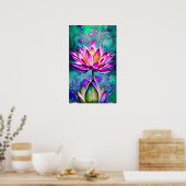 Atemberaubendes rosa Lotus Blume Portrait Poster (Küche)