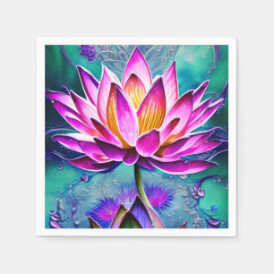 Atemberaubendes rosa Lotus Blume Portrait Serviette