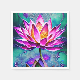 Atemberaubendes rosa Lotus Blume Portrait Serviette