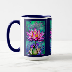 Atemberaubendes rosa Lotus Blume Portrait Tasse
