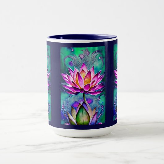 Atemberaubendes rosa Lotus Blume Portrait Tasse (Zentrum)