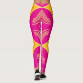 Atemberaubendes rosa Muster Leggings (Rückseite)