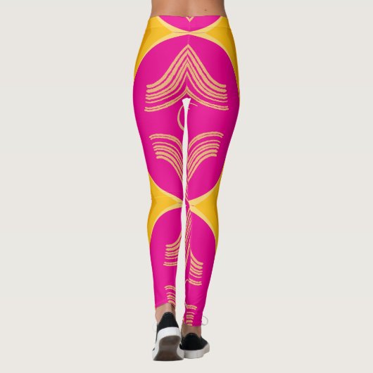 Atemberaubendes rosa Muster Leggings (Rückseite)