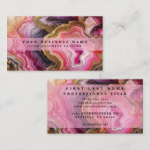 Atemberaubendes Rosa und Gold Geode Aquarell Visitenkarte (Vorne/Hinten)