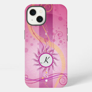 Atemberaubendes Rosa, Wirbel und Punkte, gürtelart iPhone 13 Hülle