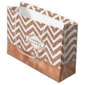 Atemberaubendes Rosen-Goldkundenspezifische Große Geschenktüte (Vorderseite Schrägansicht)