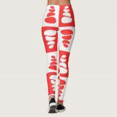 Atemberaubendes Rot-Weiß-Kies-Muster Leggings (Rückseite)