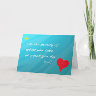 Atemberaubendes Rumi Zitat Kunstnotecard Karte