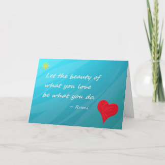 Atemberaubendes Rumi Zitat Kunstnotecard Karte