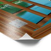 Atemberaubendes Sailboat Asian Mountains Window Fotodruck (Ecke)