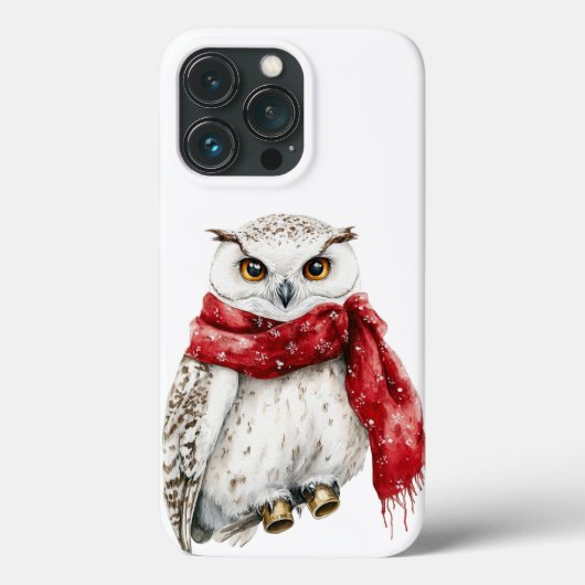 Atemberaubendes Schneeweißes Owl mit rotem Scarf Case-Mate iPhone Hülle (Rückseite)