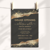 Atemberaubendes Schwarz-Gold-Glitter-Script Geschä Flyer