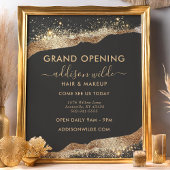 Atemberaubendes Schwarz-Gold-Glitter-Script Geschä Flyer