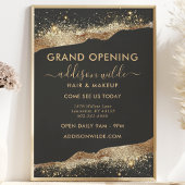 Atemberaubendes Schwarz-Gold-Glitter-Script Geschä Flyer