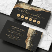 Atemberaubendes Schwarz-Gold-Glitzer-Trendskript Treuekarte