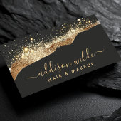 Atemberaubendes Schwarz-Gold-Glitzer-Trendskript Visitenkarte