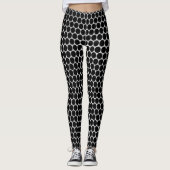 Atemberaubendes Schwarz-Stahl-Gitter Leggings (Vorderseite)