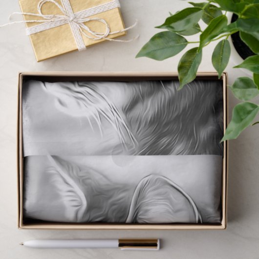 Atemberaubendes Schwarz-Weiß-Katzenkätzchen Dekoup Seidenpapier (Geschenk)