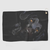 Atemberaubendes schwarzes Labrador-Digitalbild Golfhandtuch (Horizontal)