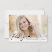 Atemberaubendes Script 2 Foto Graduate Vielen Dank Dankeskarte (Vorderseite)