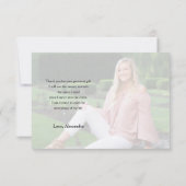 Atemberaubendes Script 2 Foto Graduate Vielen Dank Dankeskarte (Rückseite)