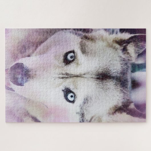 Atemberaubendes sibirisches Husky-Kunstpuzzle Puzzle (Horizontal)