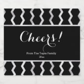 Atemberaubendes Silber, modernes Zig-Zag Bierflaschenetikett (Einzelnes Label)