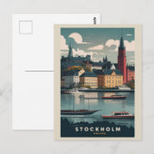 Atemberaubendes Stockholm Skyline Postkarte (Vorne/Hinten)