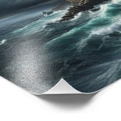 Atemberaubendes Sturmmeer mit Abstürzen Fotodruck (Ecke)