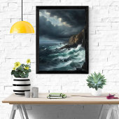 Atemberaubendes Sturmmeer mit Abstürzen Fotodruck