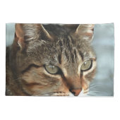 Atemberaubendes Tabby Cat Close Up Kunstportrait Kissenbezug (Rückseite-Links)