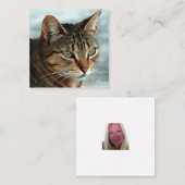 Atemberaubendes Tabby Cat Close Up Kunstportrait Mitteilungskarte (Vorne/Hinten)