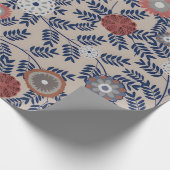 Atemberaubendes Teal- und Magenta-Blattmuster  Geschenkpapier (Ecke)