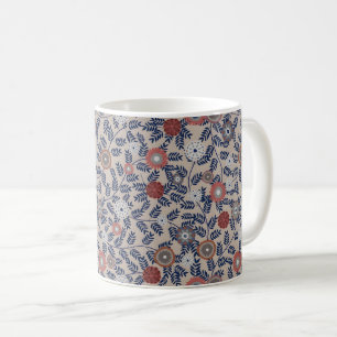 Atemberaubendes Teal- und Magenta-Blattmuster  Kaffeetasse