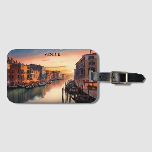 Atemberaubendes Venedig Italien Sonnenuntergang Au Gepäckanhänger (Vorderseite (Horizontal))