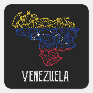 Atemberaubendes Venezuela Mandala Kunstfahne Quadratischer Aufkleber