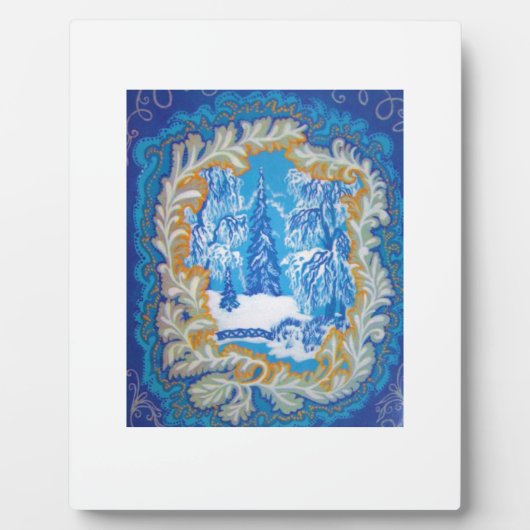 Atemberaubendes Vintages Blaues Weihnachtswunder Fotoplatte (Vorderseite)