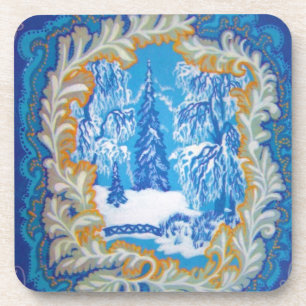 Atemberaubendes Vintages Blaues Weihnachtswunder Untersetzer