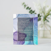 Atemberaubendes Violet Aqua Liquid Abstrakt Ink 3 (Stehend Vorderseite)