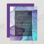 Atemberaubendes Violet Aqua Liquid Abstrakt Ink 3a (Vorne/Hinten)