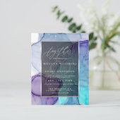 Atemberaubendes Violet Aqua Liquid Abstrakt Ink 3a (Stehend Vorderseite)